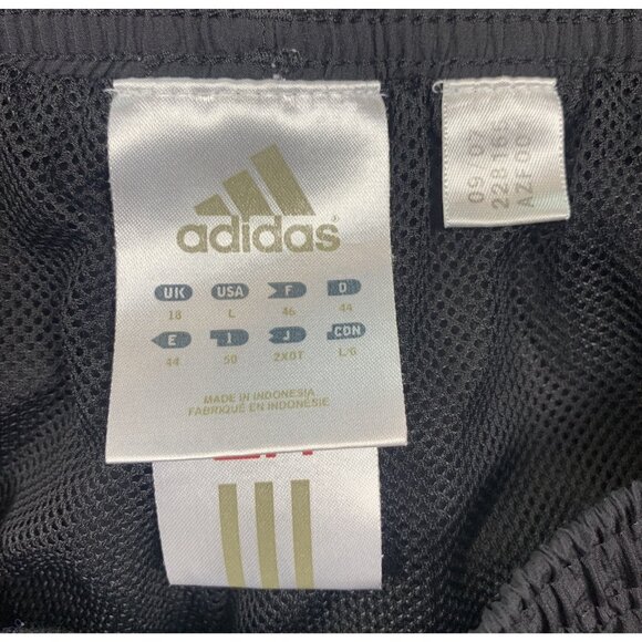 Adidas Windbreaker Track Pants Men's L Black Blue Ankle Zip 228165 - Picture 6 of 9